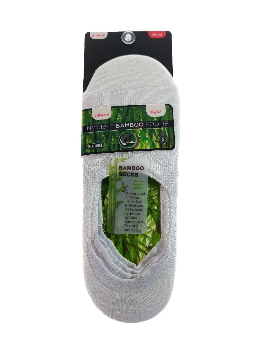 Bamboo sokken - Wit - 2paar - Footie
