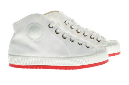 Cebo White Sneakers - Red Outsole